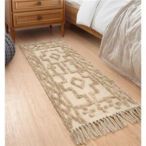 NEW Boho Woven Cotton Area Runner Rug